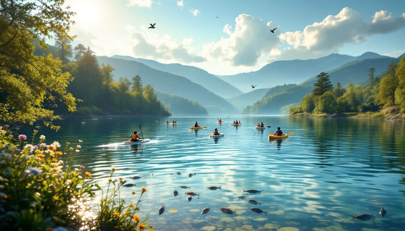 découvrez le lac lévézou en aveyron, un lieu idéal pour profiter d'activités en pleine nature au cœur des magnifiques lacs du lévézou.
