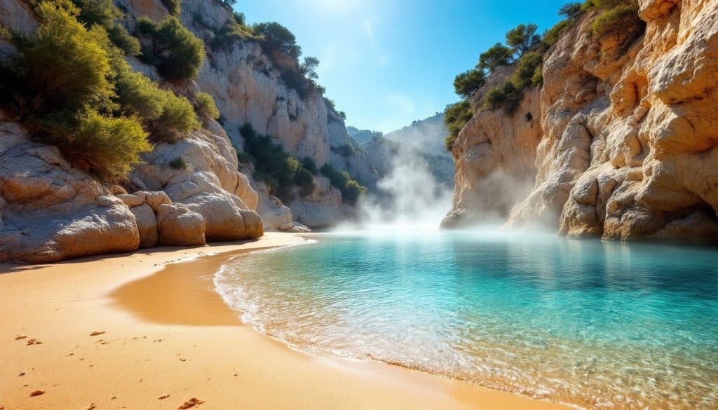 découvrez la plage naturelle xigia sulfur à zakynthos, réputée pour ses eaux riches en soufre aux bienfaits uniques pour la peau et la santé.