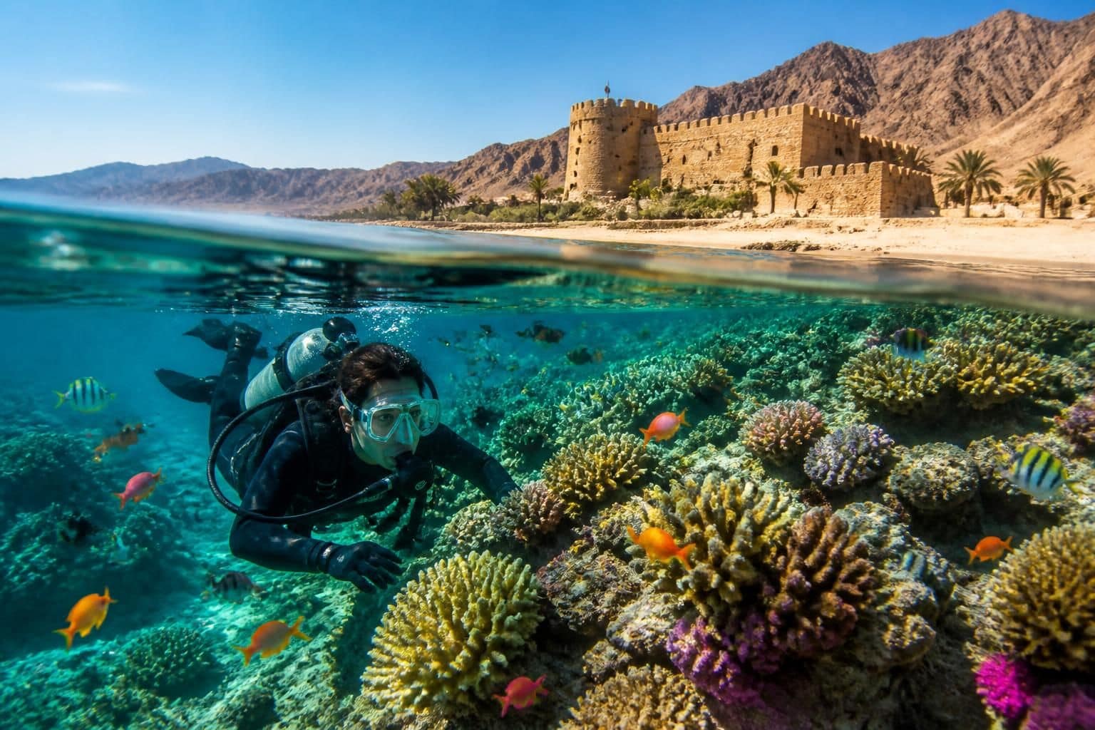découvrez aqaba en jordanie, une destination idéale pour la plongée sous-marine, riche en patrimoine historique et bordée par les magnifiques plages de la mer rouge.